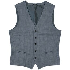 Express Gray Wool Blend Suit Vest XS